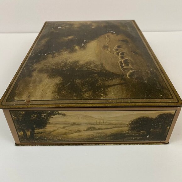 Vtg Vintage Uneeda NBC National Biscuit Company Hinged Box Farm Pasture Sheep - Picture 12 of 12